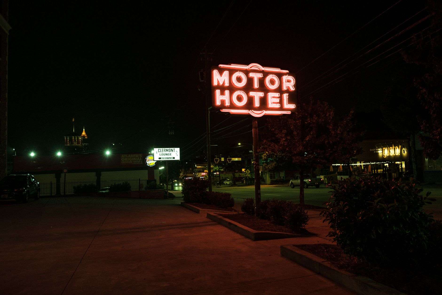 Exterior of a roadside motel building