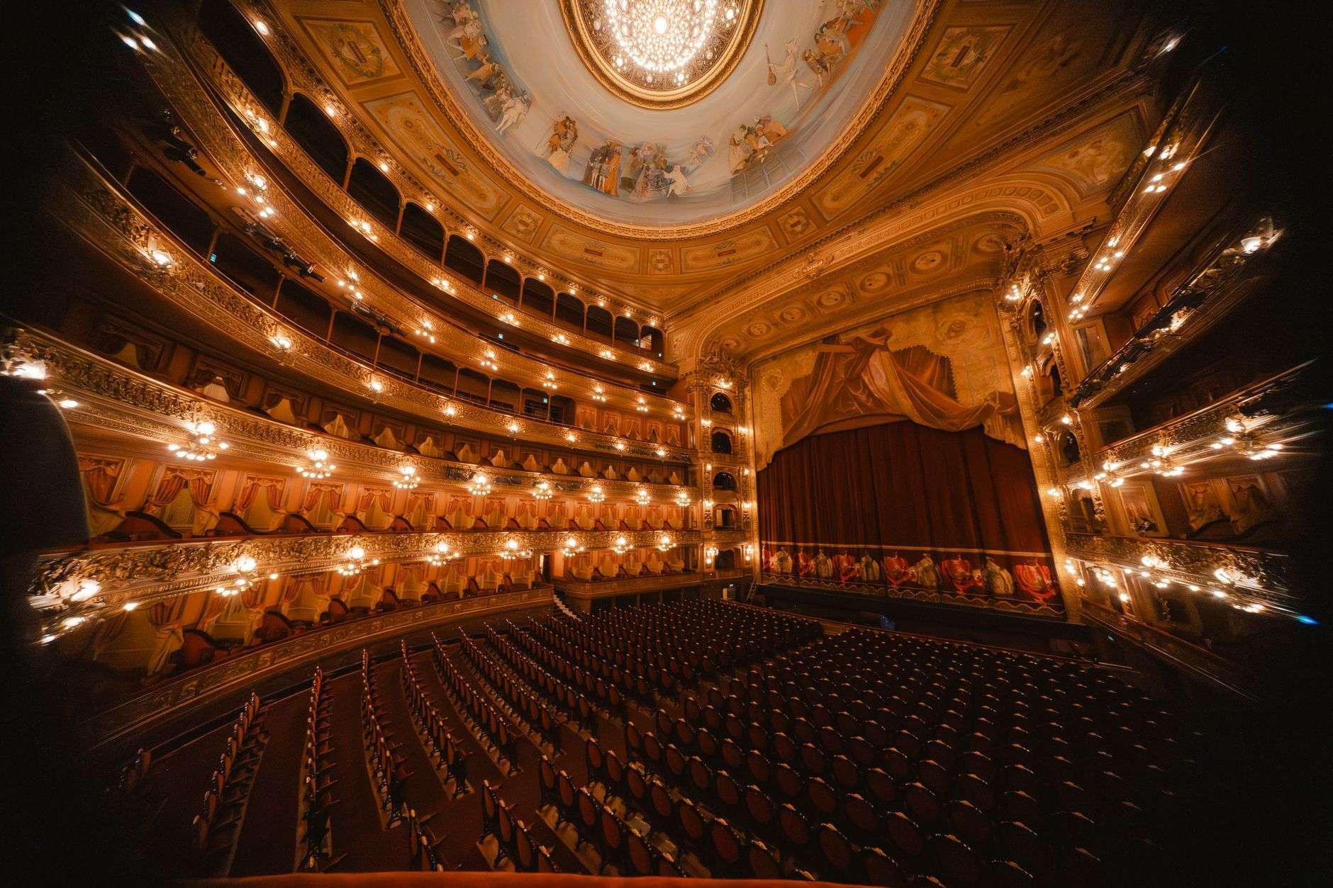 Opera house stage and theater interior