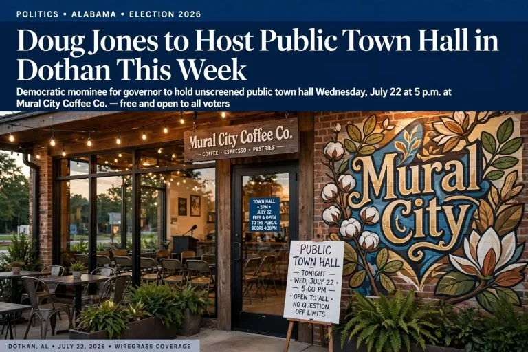 Illustration for the news story: Doug Jones to Host Public Town Hall in Dothan This Week