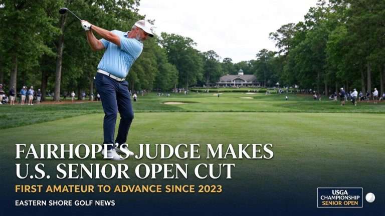 Illustration for the news story: Fairhope’s Municipal Judge Just Became the First Amateur to Make the U.S. Senior Open Cut Since 2023