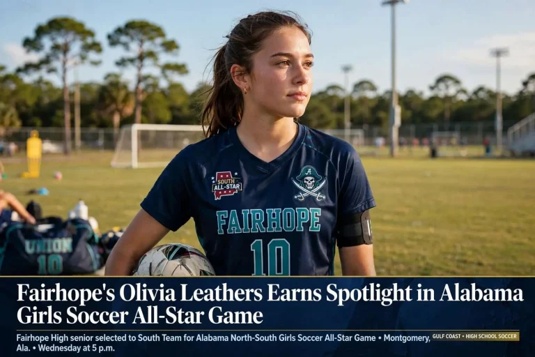 Illustration for the news story: Fairhope’s Olivia Leathers Earns Spotlight in Alabama Girls Soccer All-Star Game