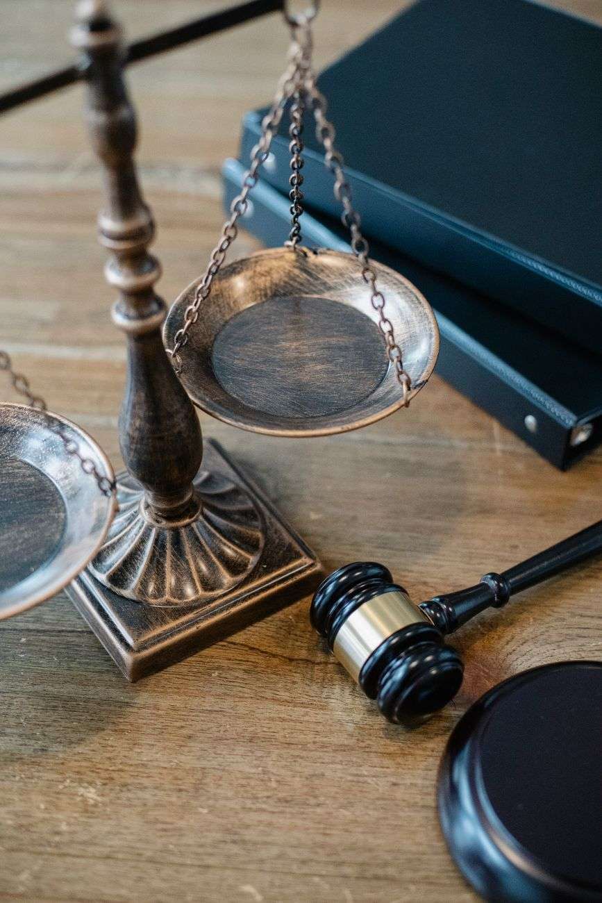Scales of justice and a gavel representing a federal court sentencing