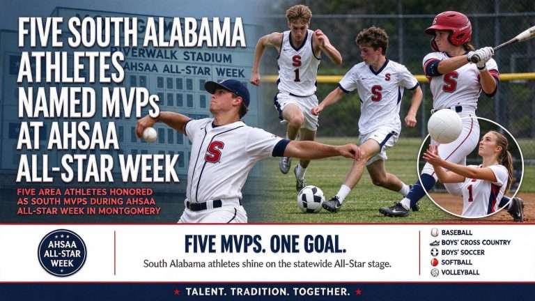 Illustration for the news story: Five South Alabama Athletes Named MVPs at AHSAA All-Star Week