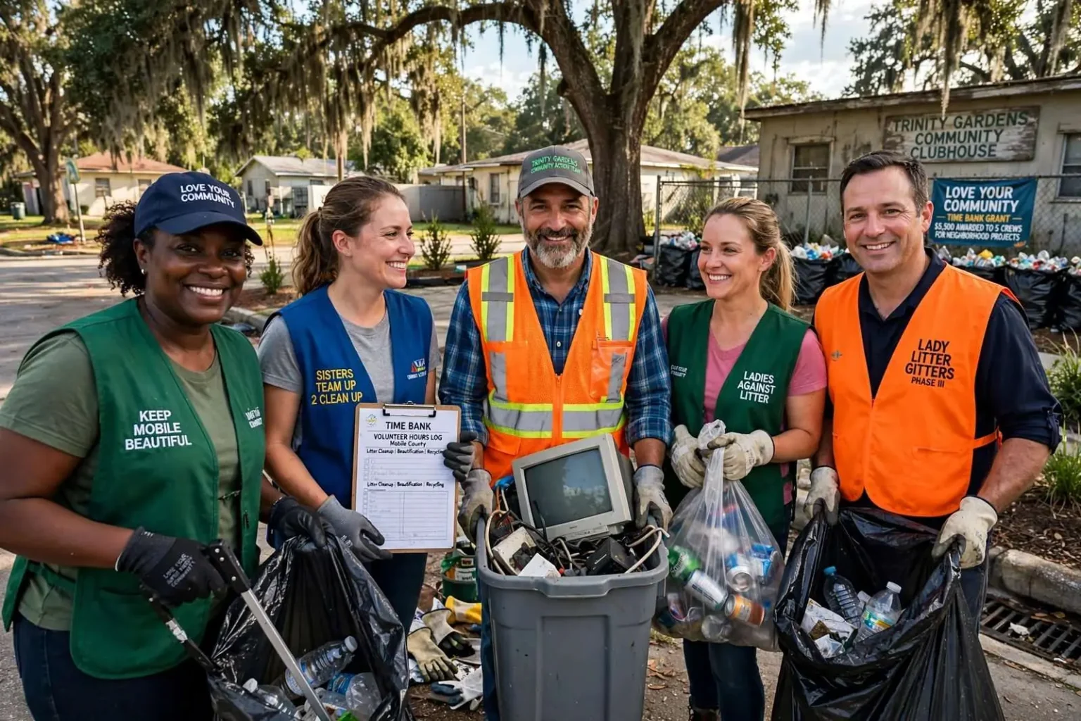 Illustration for the news story: Five Volunteer Cleanup Crews Just Turned Their Trash-Picking Hours Into $5,500 for Mobile County Neighborhood Projects