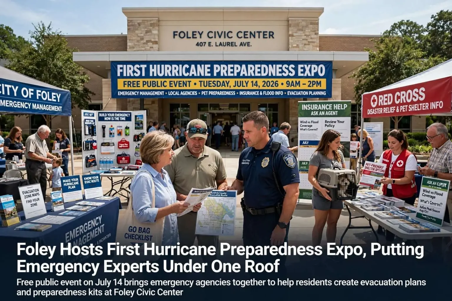 Illustration for the news story: Foley Hosts First Hurricane Preparedness Expo, Putting Emergency Experts Under One Roof