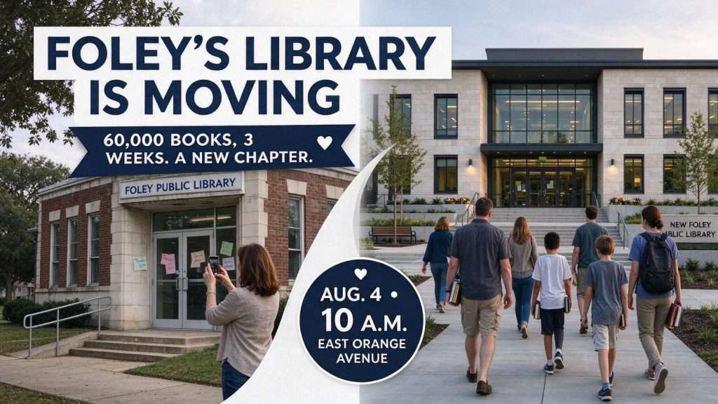 Illustration for the news story: Sixty Thousand Books, Three Weeks, and One Very Emotional Goodbye: Foley’s Library Is Moving