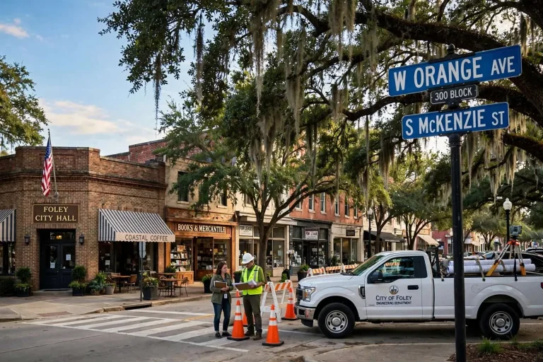 Illustration for the news story: West Orange Avenue Streetscape Leads a Sprawling Foley Council Agenda