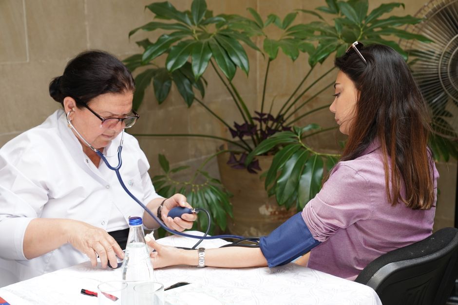 A community health fair providing free medical screenings