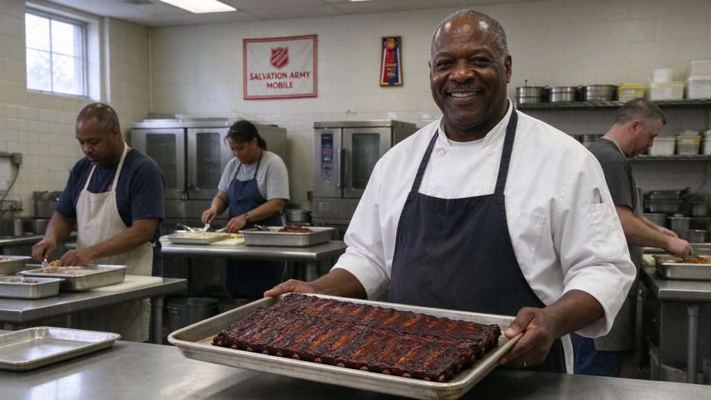 Illustration for the news story: From Addiction to Award-Winning Ribs: Salvation Army Chef Cecil Morris Gives Back Through Food