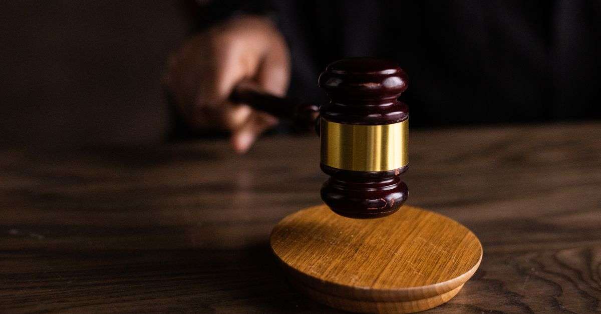 Gavel resting on a courtroom desk, representing a federal drug prosecution