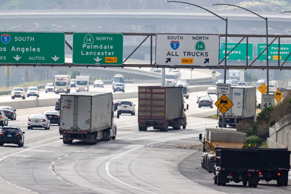 Interstate highway with traffic near Mobile County