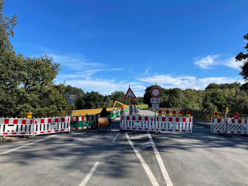 A rural bridge under construction, representative of the Jackson Creek bridge repair on Grand Bay Wilmer Road