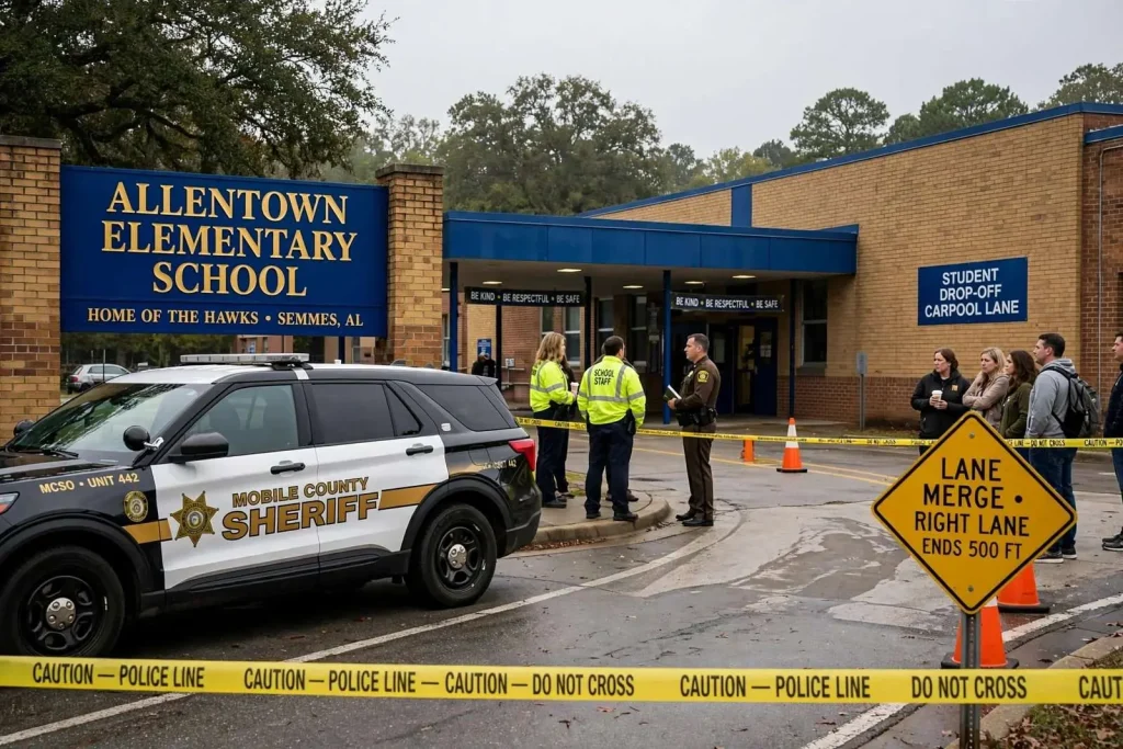 Illustration for the news story: Grandfather Accused of Smashing Coffee Cup Over Driver’s Head in Semmes School Car-Pool Dispute