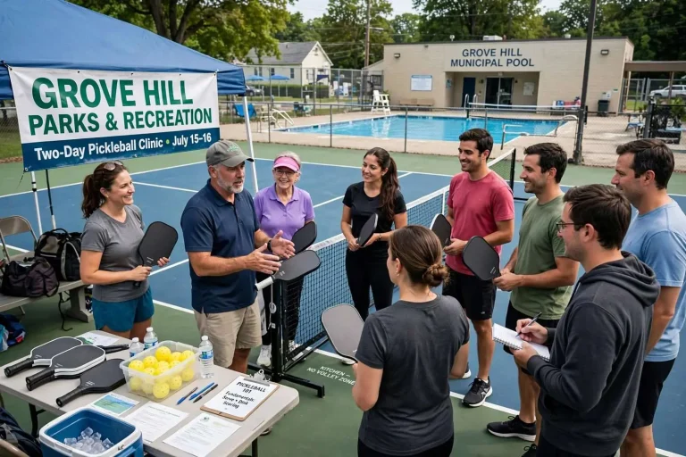 Illustration for the news story: Grove Hill Parks and Recreation Hosts Two-Day Pickleball Clinic