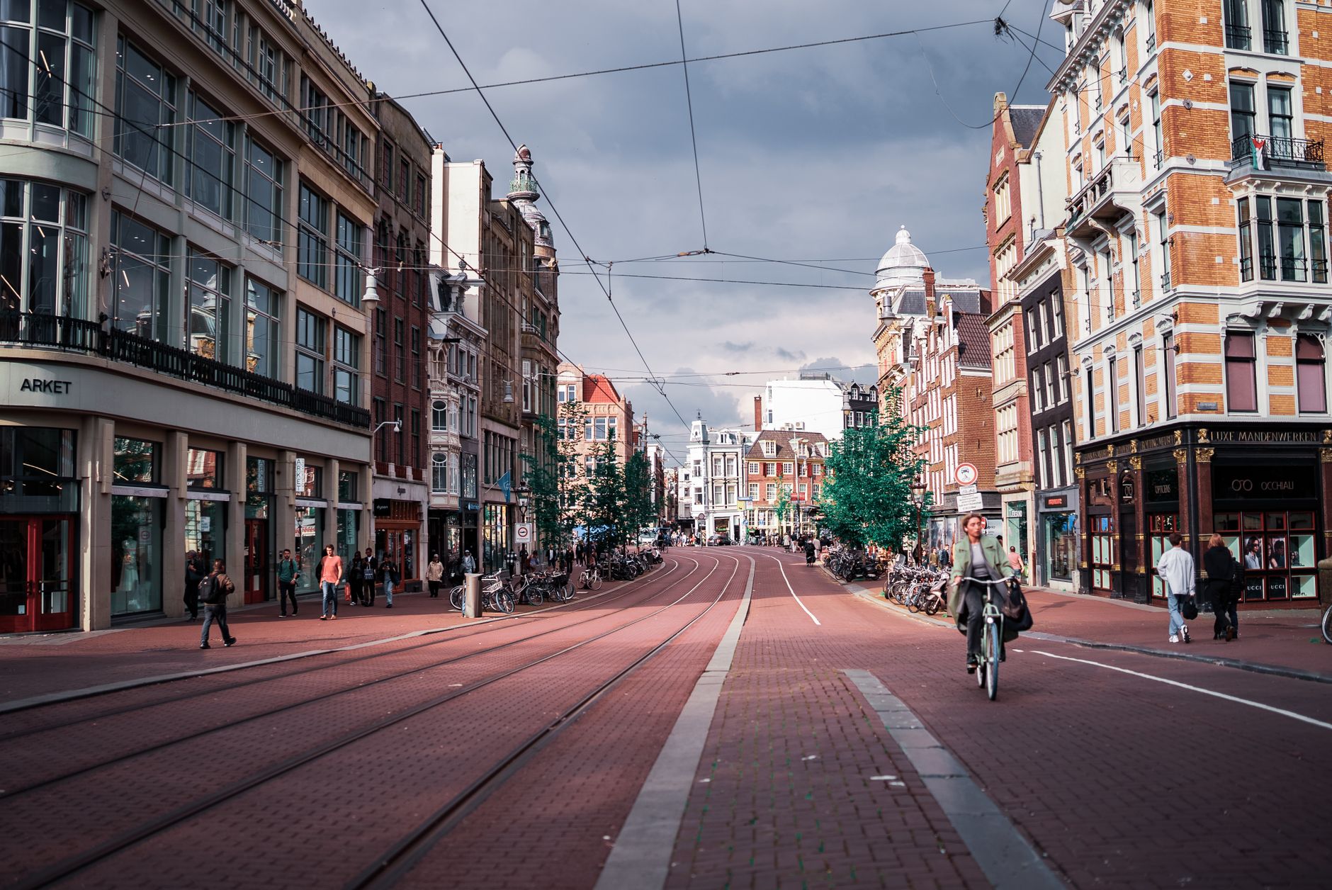 A pedestrian-friendly district lined with shops and restaurants