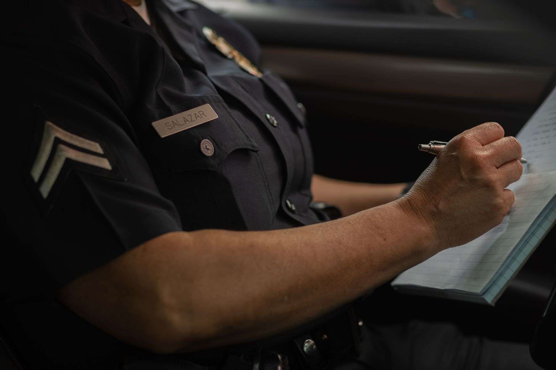 Police badge and law enforcement equipment