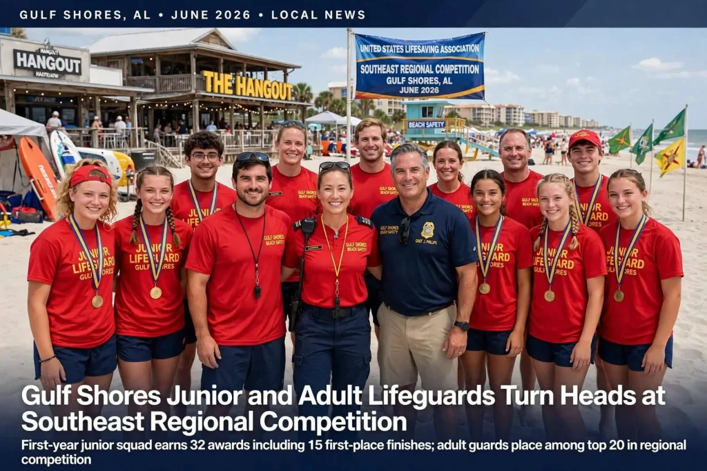 Illustration for the news story: Gulf Shores Junior and Adult Lifeguards Turn Heads at Southeast Regional Competition