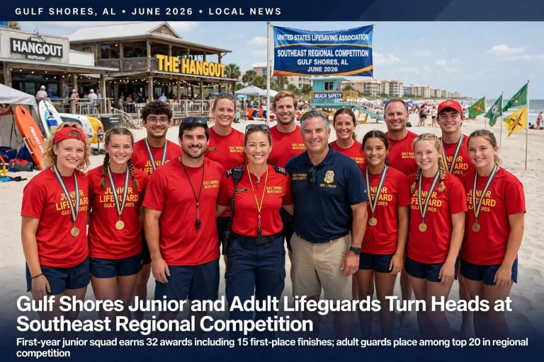 Illustration for the news story: Gulf Shores Junior and Adult Lifeguards Turn Heads at Southeast Regional Competition