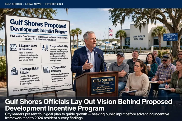Illustration for the news story: Gulf Shores Officials Lay Out Vision Behind Proposed Development Incentive Program