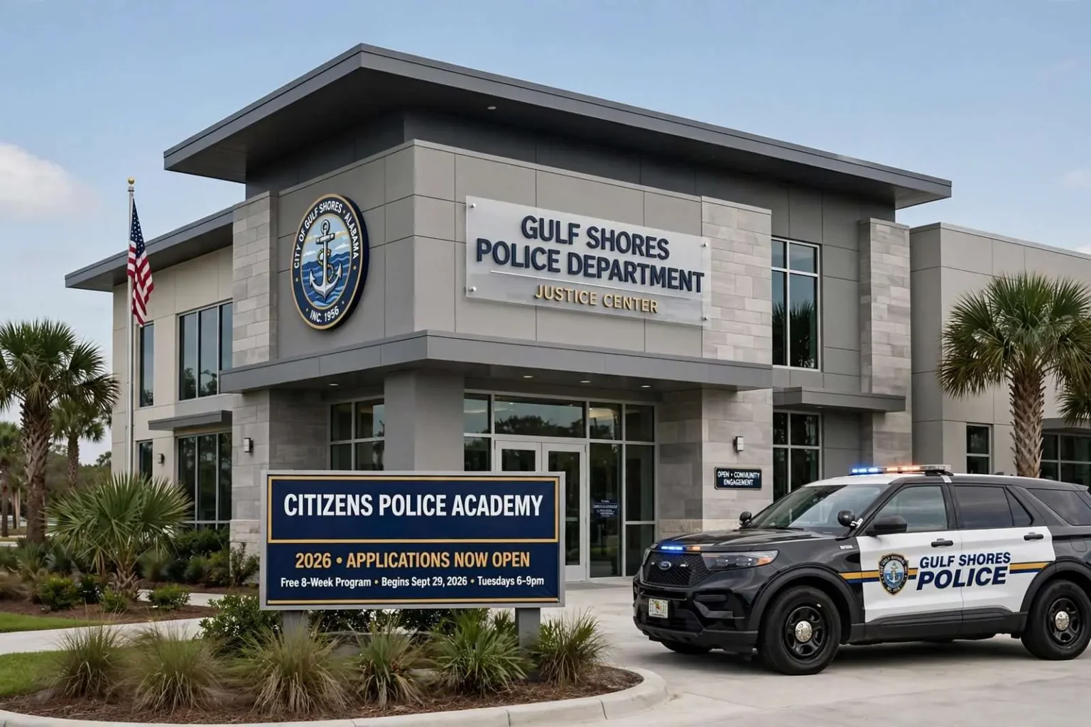 Illustration for the news story: Gulf Shores Police Opens Applications for Its 2026 Citizens Police Academy