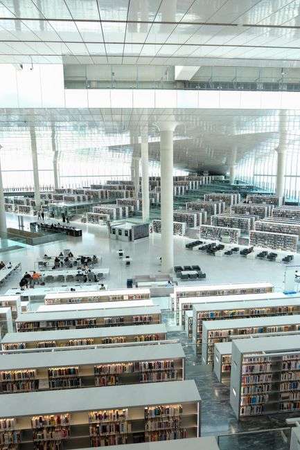 Interior of a modern public library