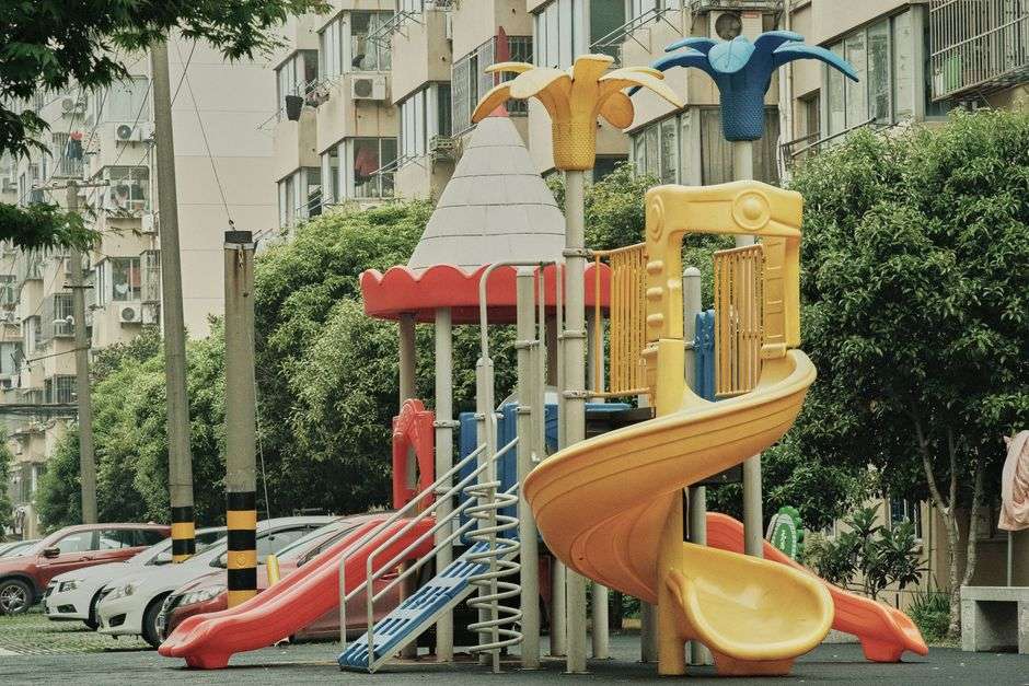 Playground equipment at a public park