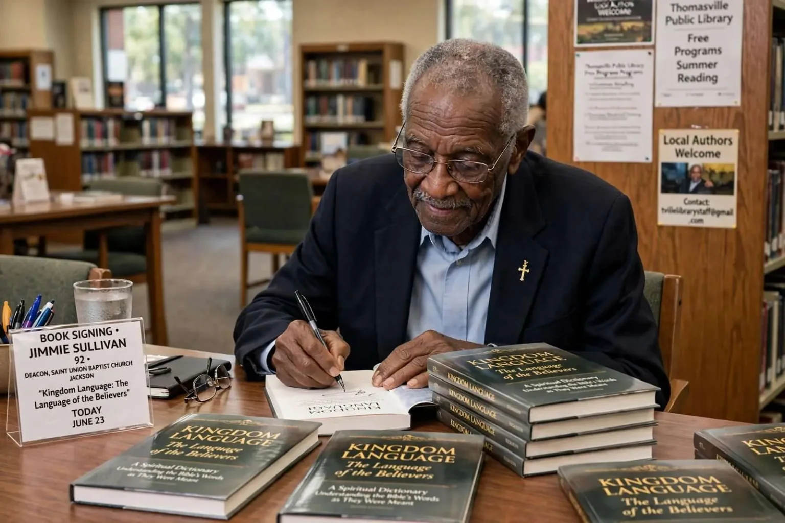Illustration for the news story: At 92, a Jackson Deacon Publishes a Spiritual Dictionary and Signs Copies in Thomasville