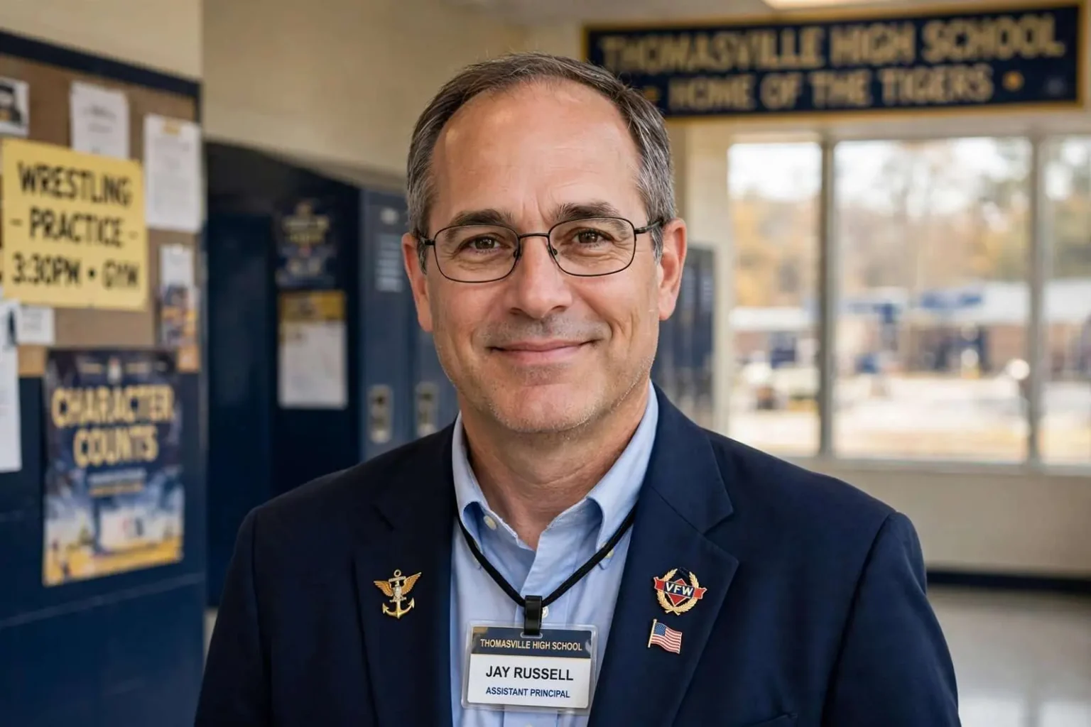 Illustration for the news story: Navy Veteran and Former Reporter Named Assistant Principal at Thomasville High School