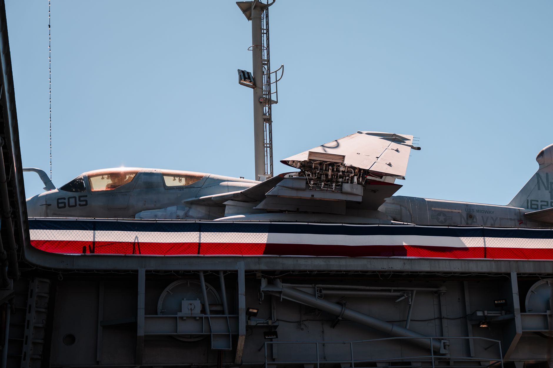 Aircraft carrier flight deck at sea