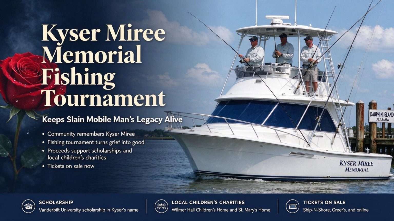 Illustration for the news story: Kyser Miree Memorial Fishing Tournament Keeps Slain Mobile Man’s Legacy Alive