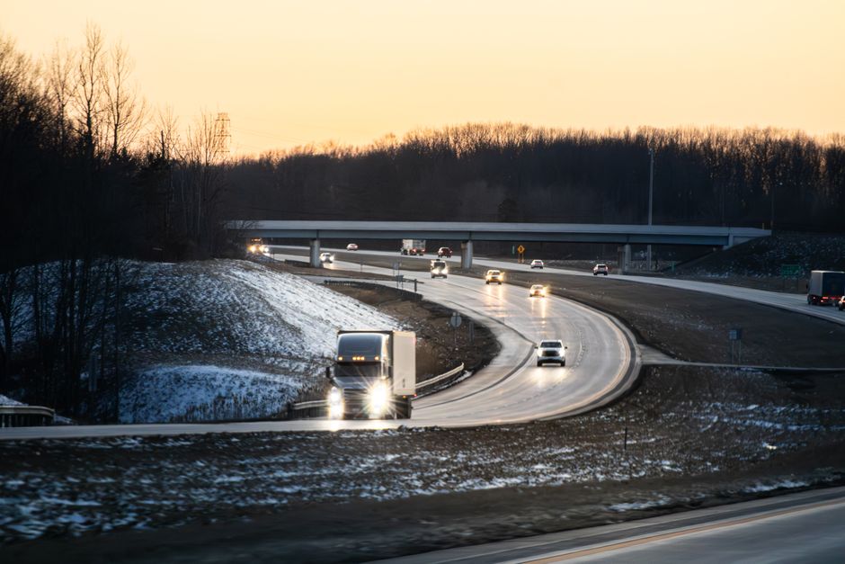 An interstate highway representing the site of a traffic crash