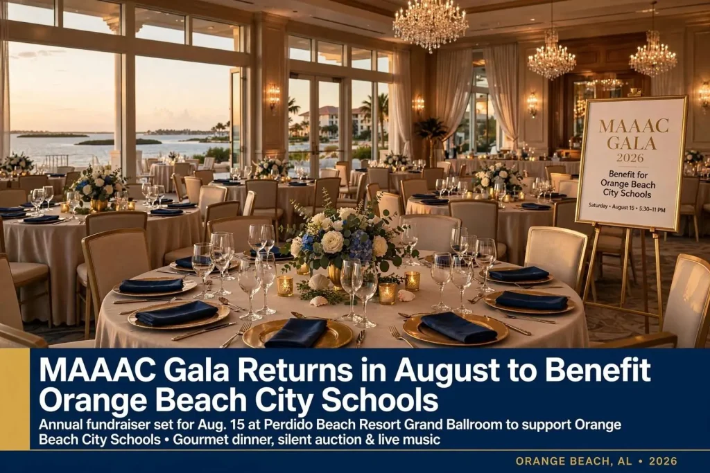 Illustration for the news story: MAAAC Gala Returns in August to Benefit Orange Beach City Schools