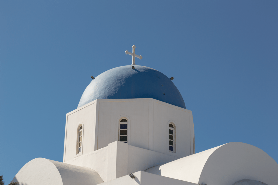 Exterior of a Greek Orthodox church