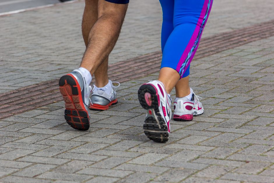 Pairs of gently used athletic shoes collected for donation
