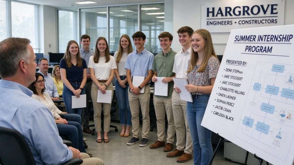 Illustration for the news story: MCPSS Summer Interns Wrap Up Program at Hargrove Engineers + Constructors