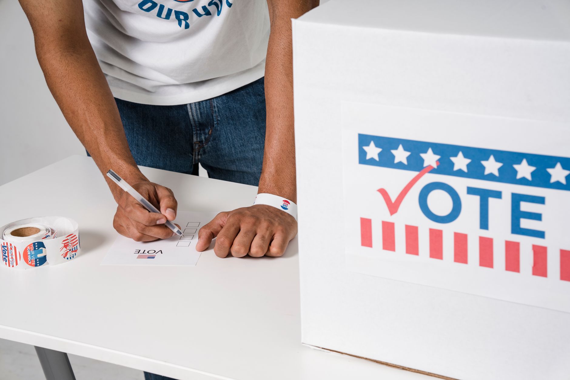 A ballot box at an election polling site