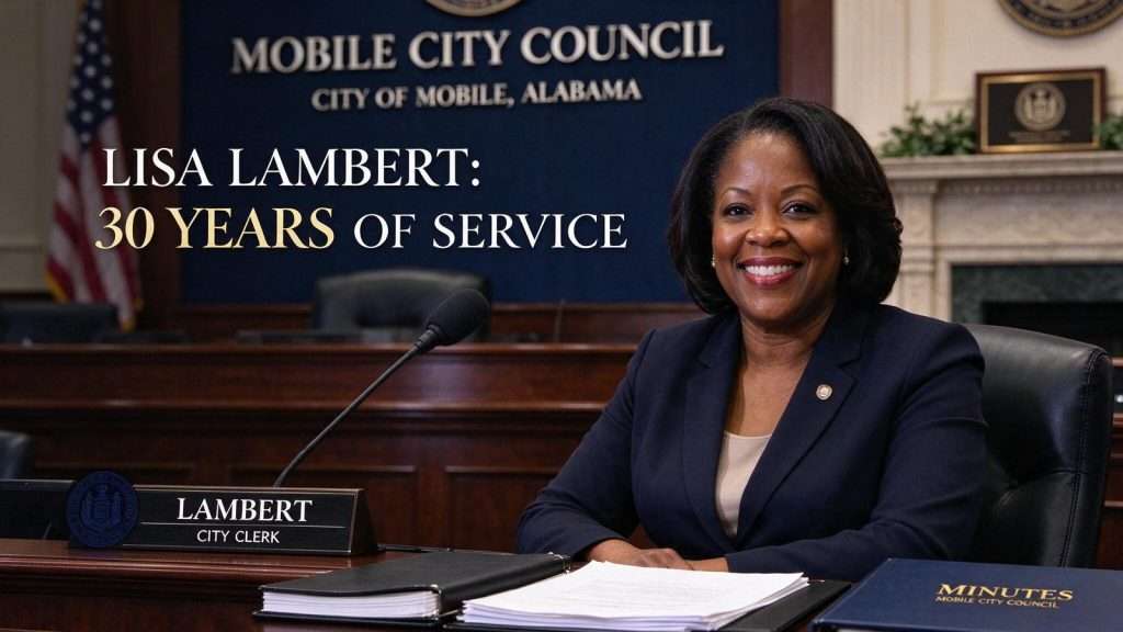 Illustration for the news story: Mobile City Clerk Lisa Lambert Reflects on Three Decades of Trailblazing Service Ahead of Retirement