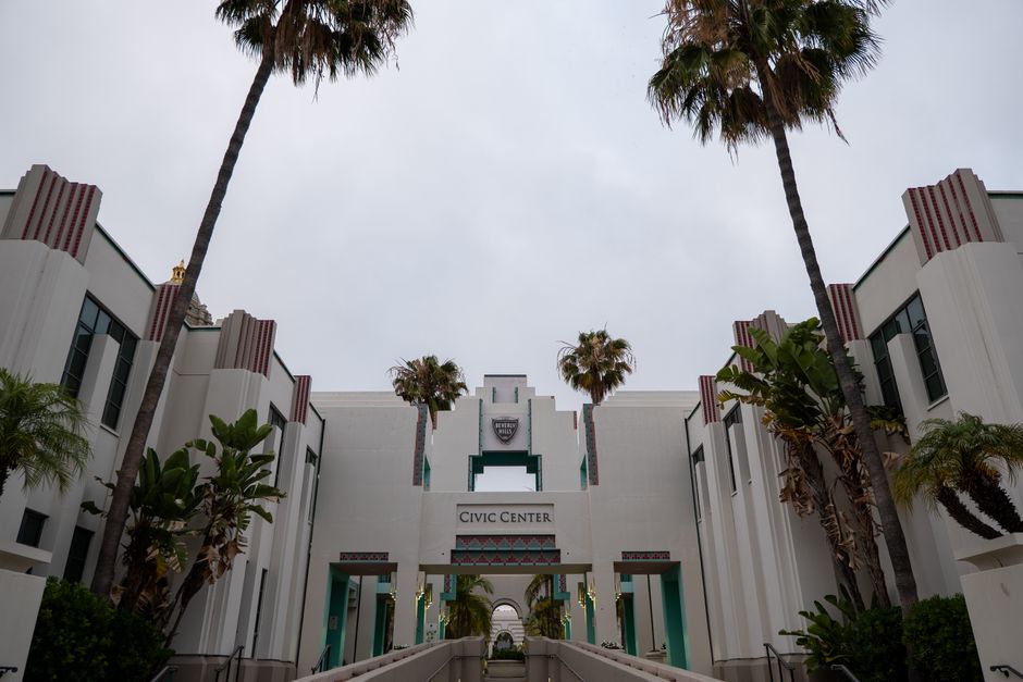Exterior of a downtown civic center building