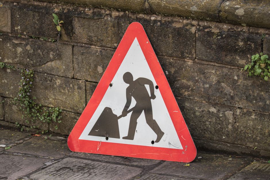 Road and sidewalk construction representing city infrastructure improvements