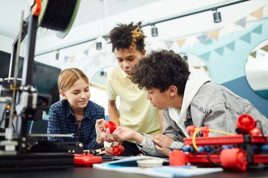 High school students participating in a hands-on engineering and science program