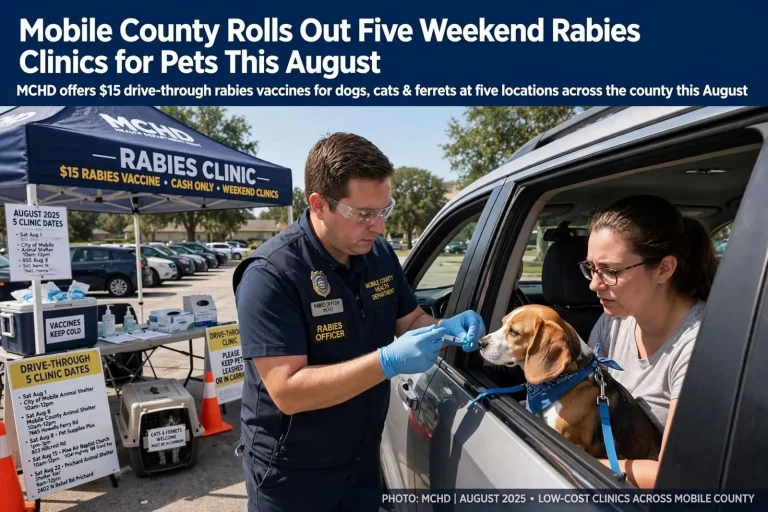 Illustration for the news story: Mobile County Rolls Out Five Weekend Rabies Clinics for Pets This August