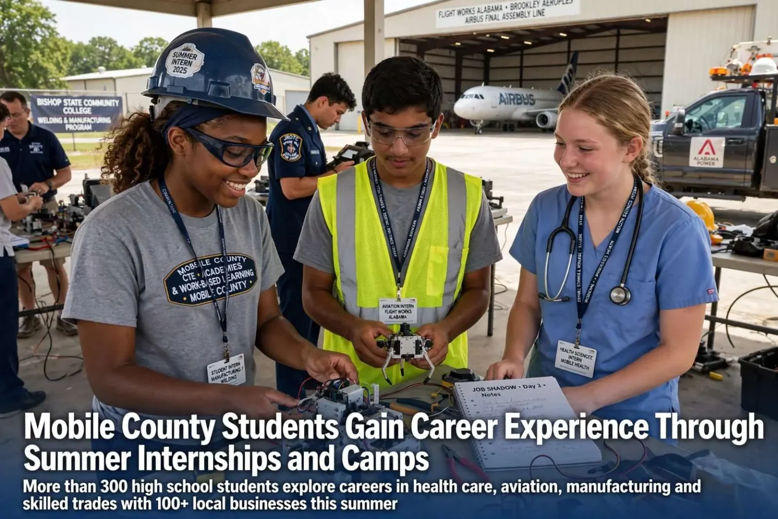 Illustration for the news story: Mobile County Students Gain Career Experience Through Summer Internships and Camps