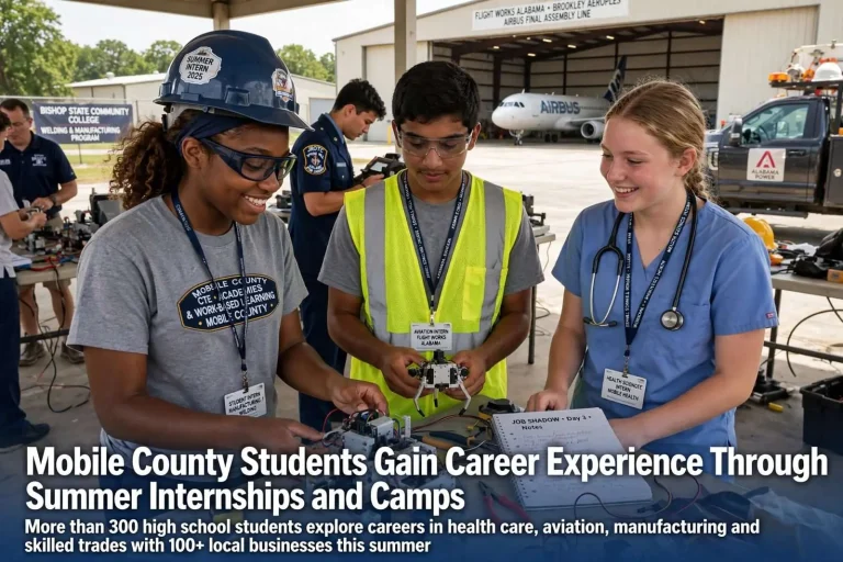 Illustration for the news story: Mobile County Students Gain Career Experience Through Summer Internships and Camps