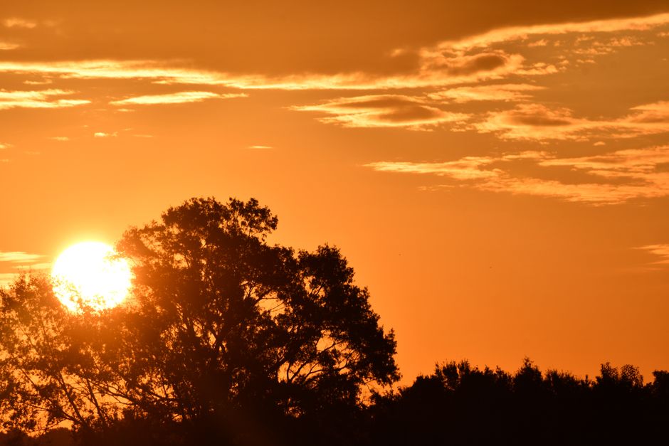 Hot sunny sky over the Gulf Coast during a summer heat wave