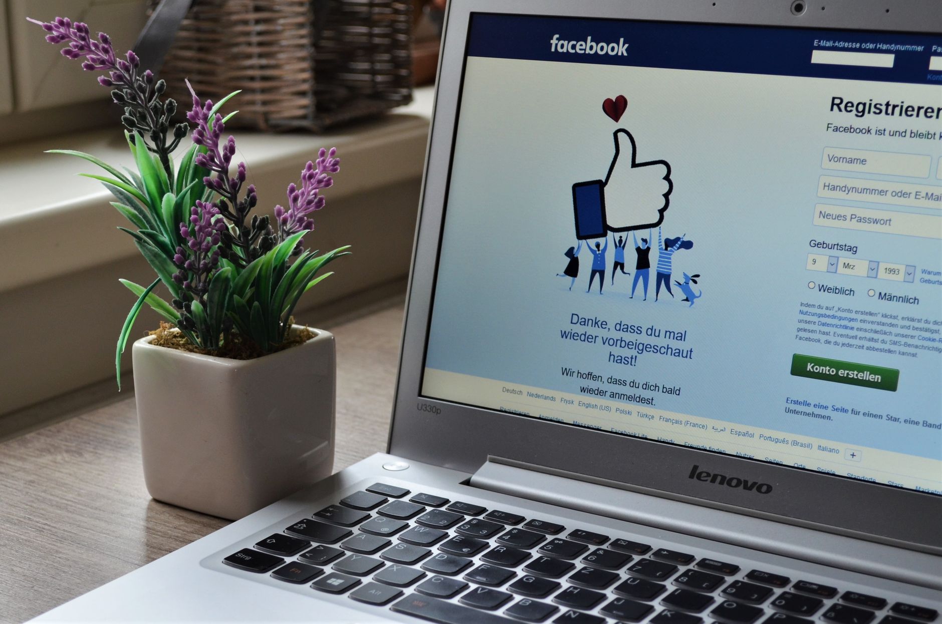A laptop screen representing a social media privacy lawsuit