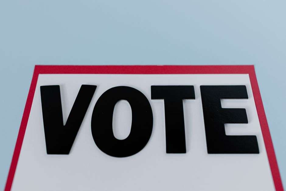 A VOTE sign representing a local municipal election