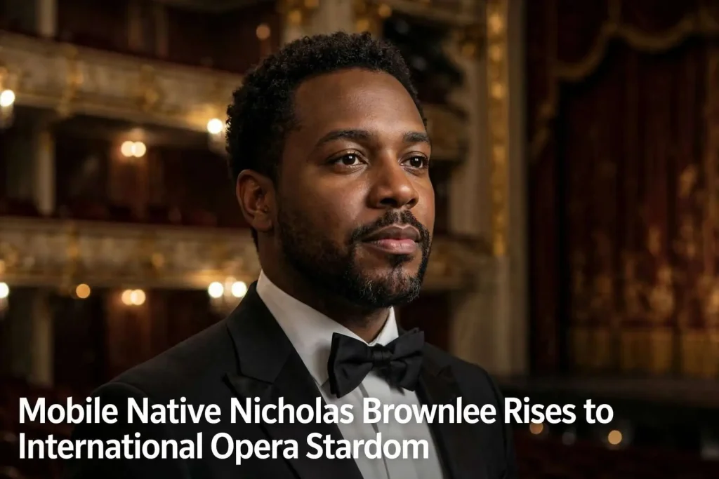 Illustration for the news story: Mobile Native Nicholas Brownlee Rises to International Opera Stardom