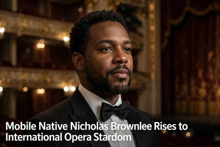 Illustration for the news story: Mobile Native Nicholas Brownlee Rises to International Opera Stardom