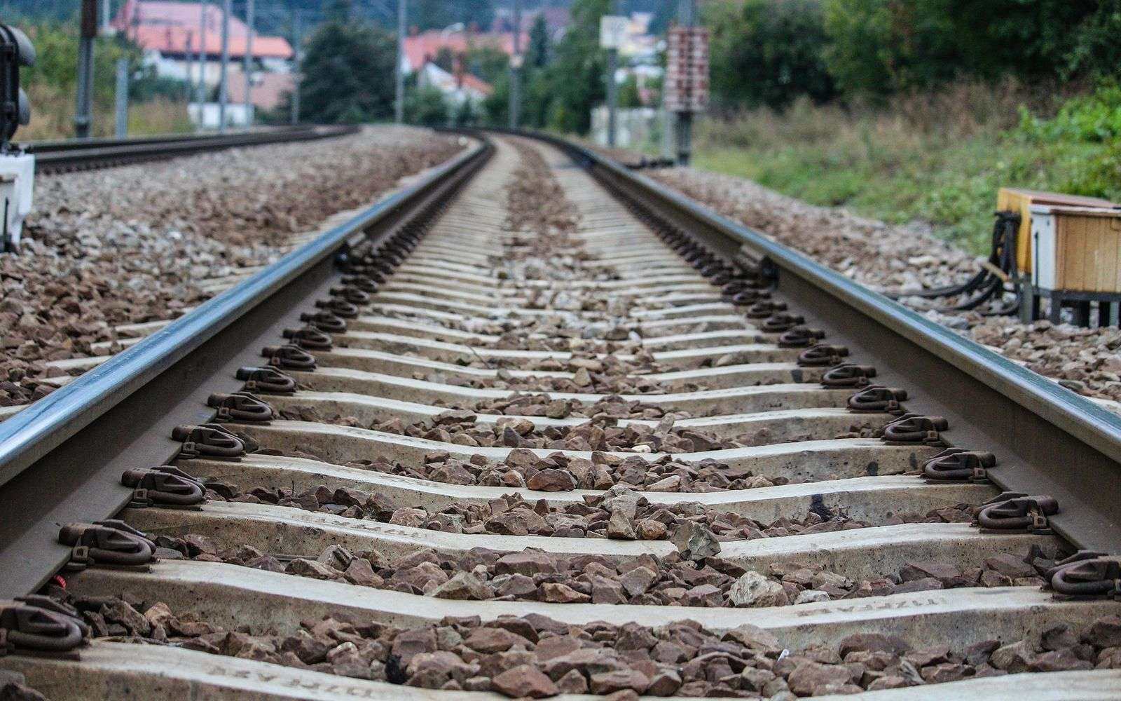Railroad tracks stretching into the distance, representing the proposed Mobile-to-New Orleans passenger rail corridor