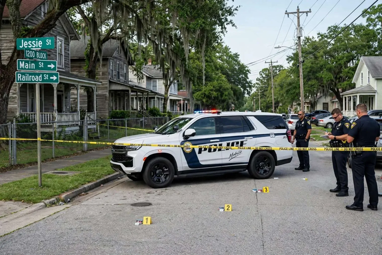 Illustration for the news story: Mobile Police Investigate Shooting That Injured One Man on Jessie Street